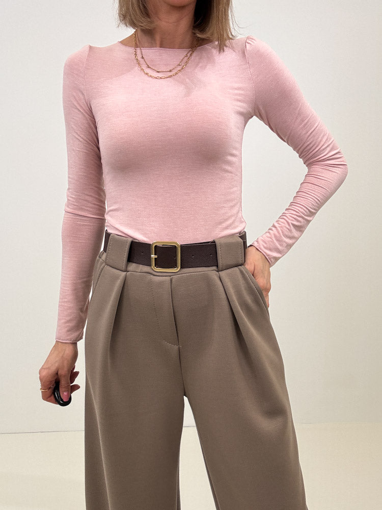 "Pari" elastische Hose aus Viskose  - mocca