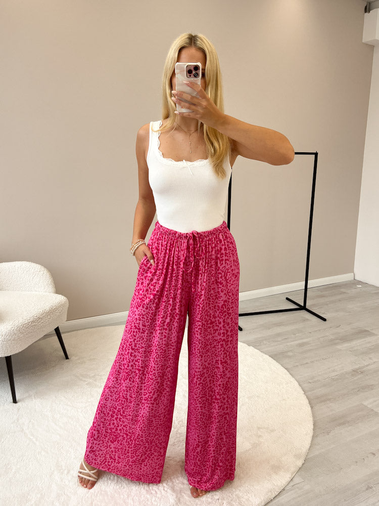 "Pienza Leo" weiche Hose aus Viscose - rosa/pink