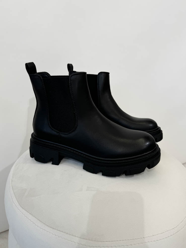 "Fresh" tiefer Chelsea Boots - schwarz