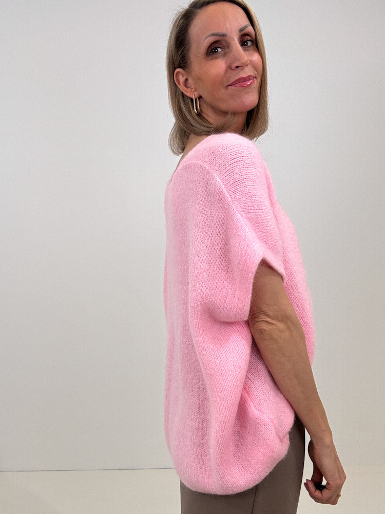 "Florida Vest" kuscheliger Cardigan mit Lana Wolle - candy rosa