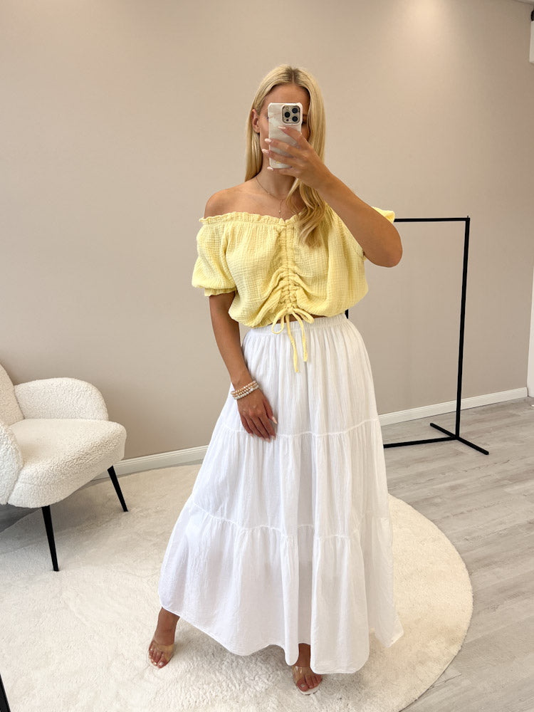 "Ibiza" stylisches Top aus Musselin - lemon ice