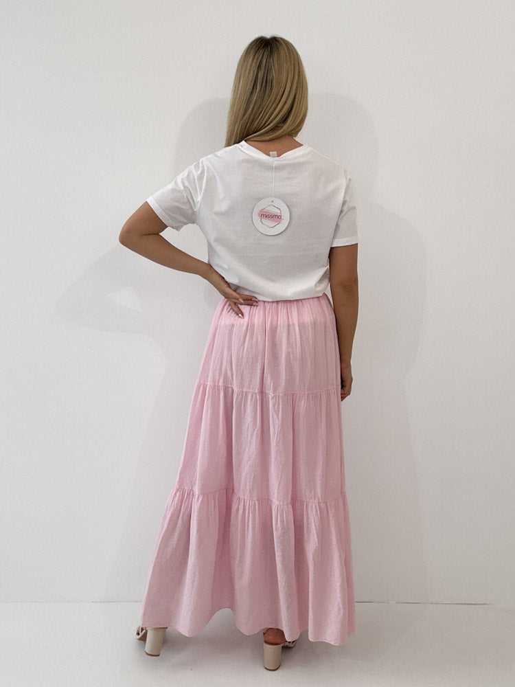 "Lune Skirt" langer Rock aus Baumwolle - rosa