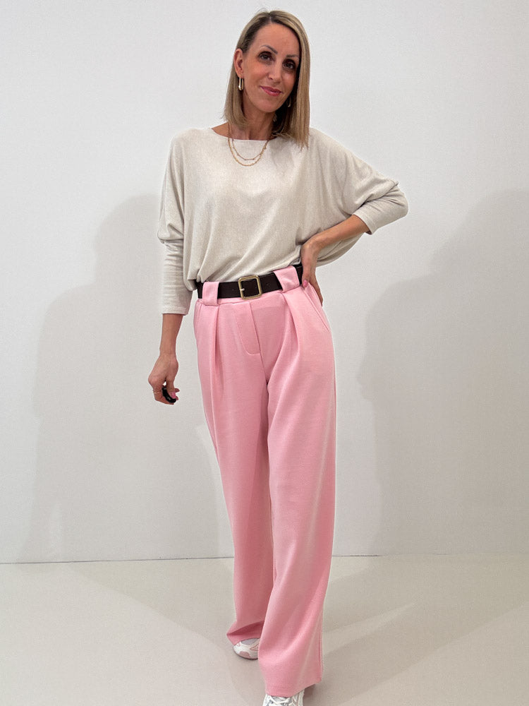 "Pari" elastische Hose aus Viskose  - rosa