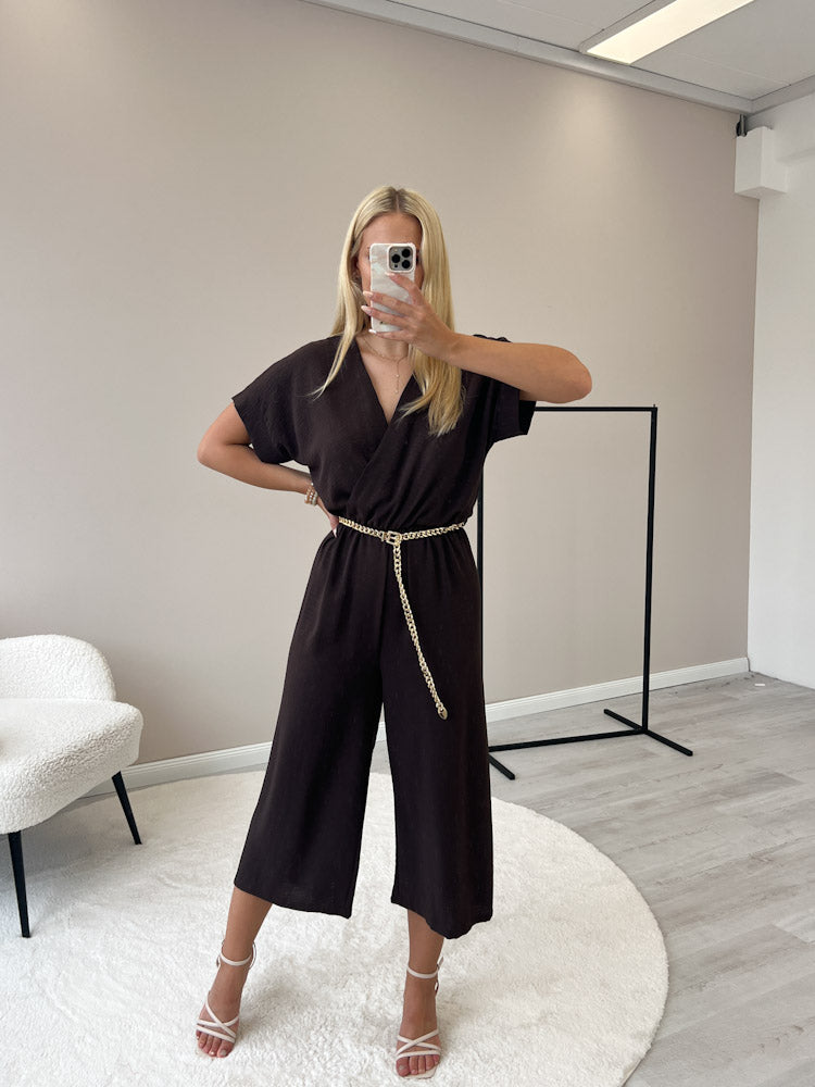 "Sunshine" stylischer Jumpsuit - choco braun