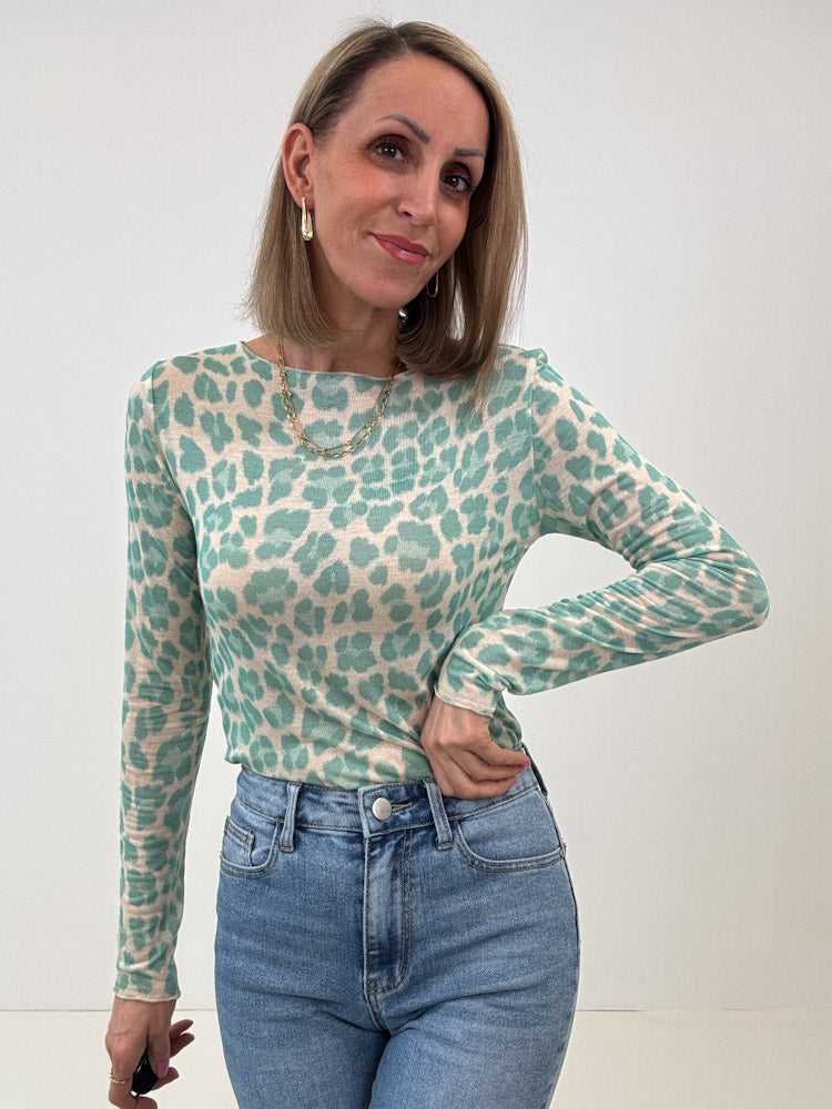 "Como Leo" kuscheliges Cashmere Longshirt - türkis