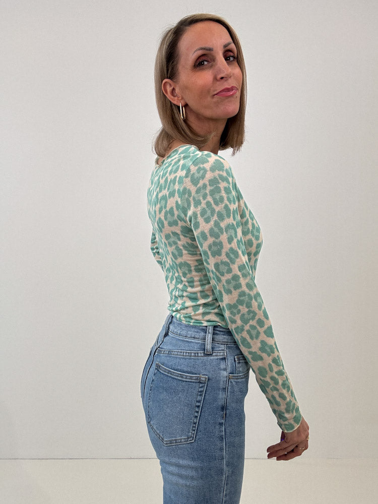 "Como Leo" kuscheliges Cashmere Longshirt - türkis