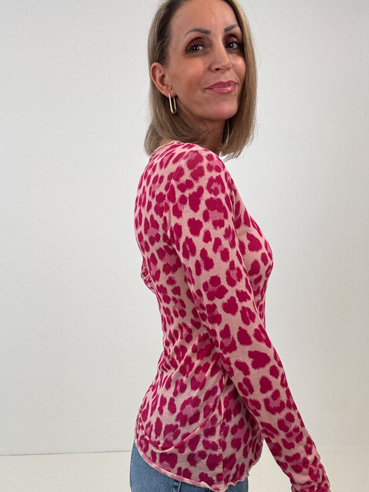 "Como Leo" kuscheliges Cashmere Longshirt - pink