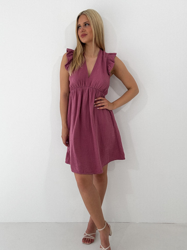 "Pianosa Midi"- tolles Midikleid aus Musselin - beere