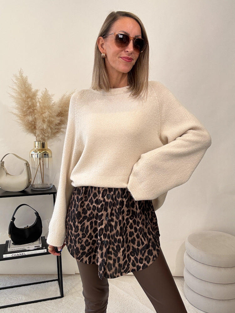 "Skirty Leo" weicher Blusenrock - schwarz