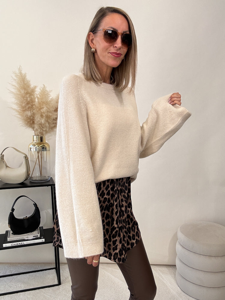„Lana" kuscheliger Baby Alpaka Pullover - beige