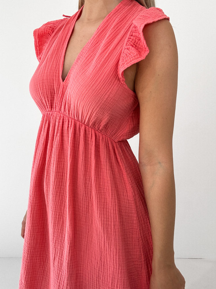 "Pianosa Midi"- tolles Midikleid aus Musselin - apricot