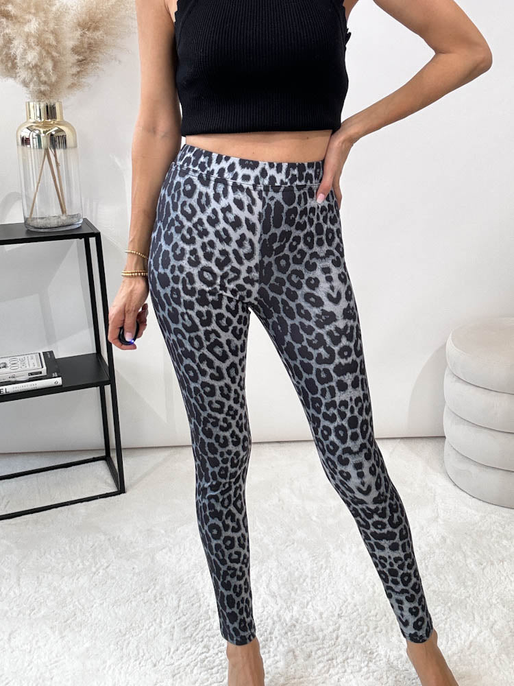 "Sicilia" Leo Viskose Legging - grau