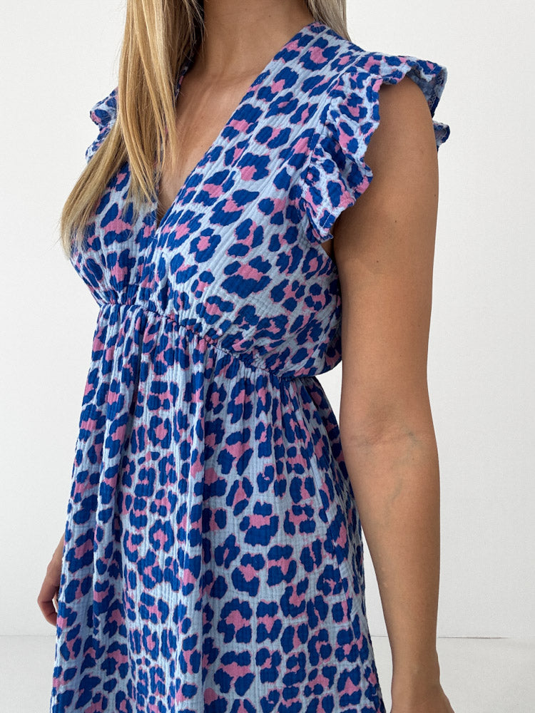 "Pianosa Leo Midi"- tolles Midikleid aus Musselin - blau/rosa