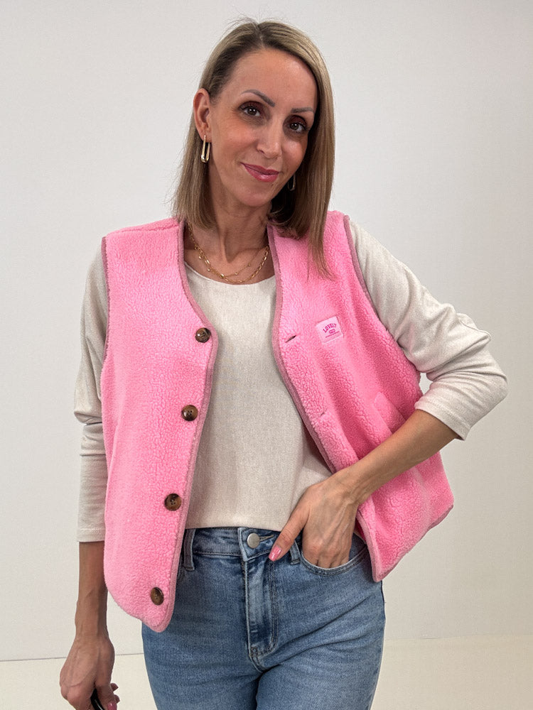 "Cutie Paisley" süße Teddy Weste mit Wendeoption - rosa