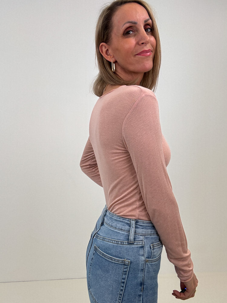 "Como" kuscheliges Cashmere Longshirt - rose