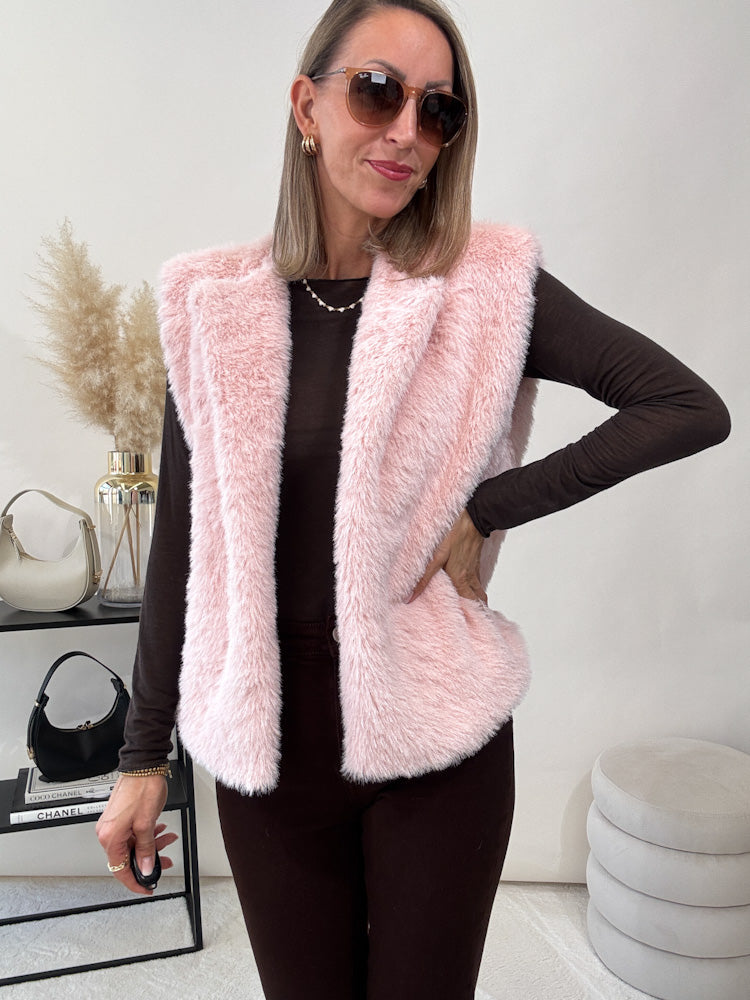 "Teddy Glam Vest" schicke Weste - puderrosa