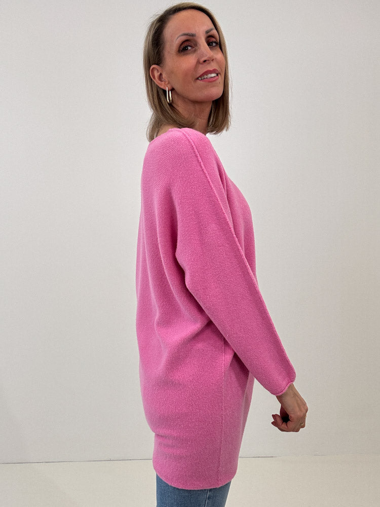 „Vicenza Long" weicher Pullover mit Viscose - pink