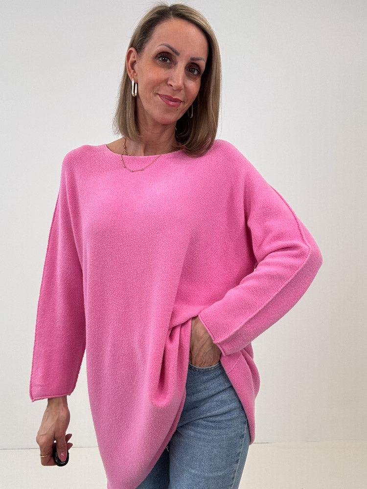 „Vicenza Long" weicher Pullover mit Viscose - pink