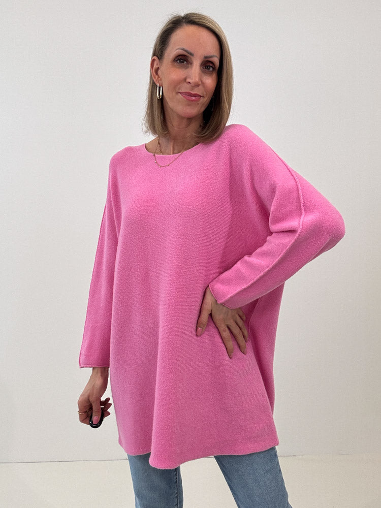 „Vicenza Long" weicher Pullover mit Viscose - pink