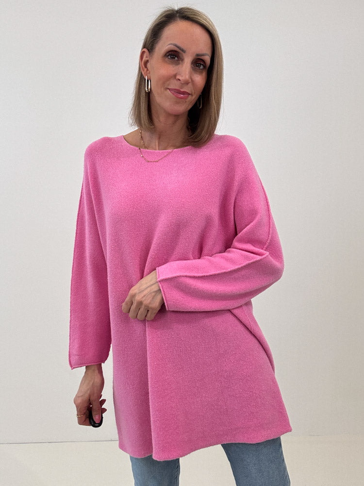„Vicenza Long" weicher Pullover mit Viscose - pink