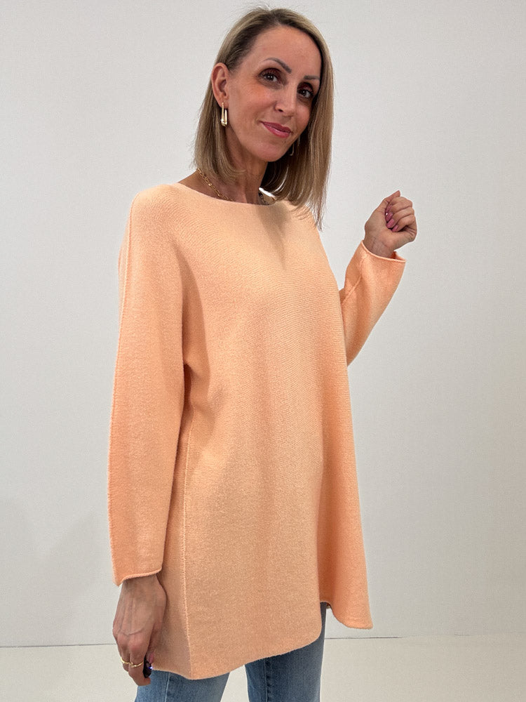 „Vicenza Long" weicher Pullover mit Viscose - apricot