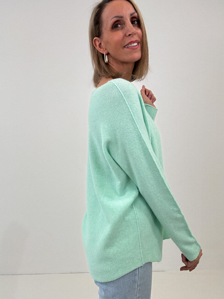 "Vicenza" weicher Pullover mit Viscose - mint