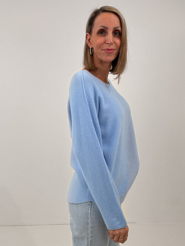 "Vicenza" weicher Pullover mit Viscose - Sky Blue