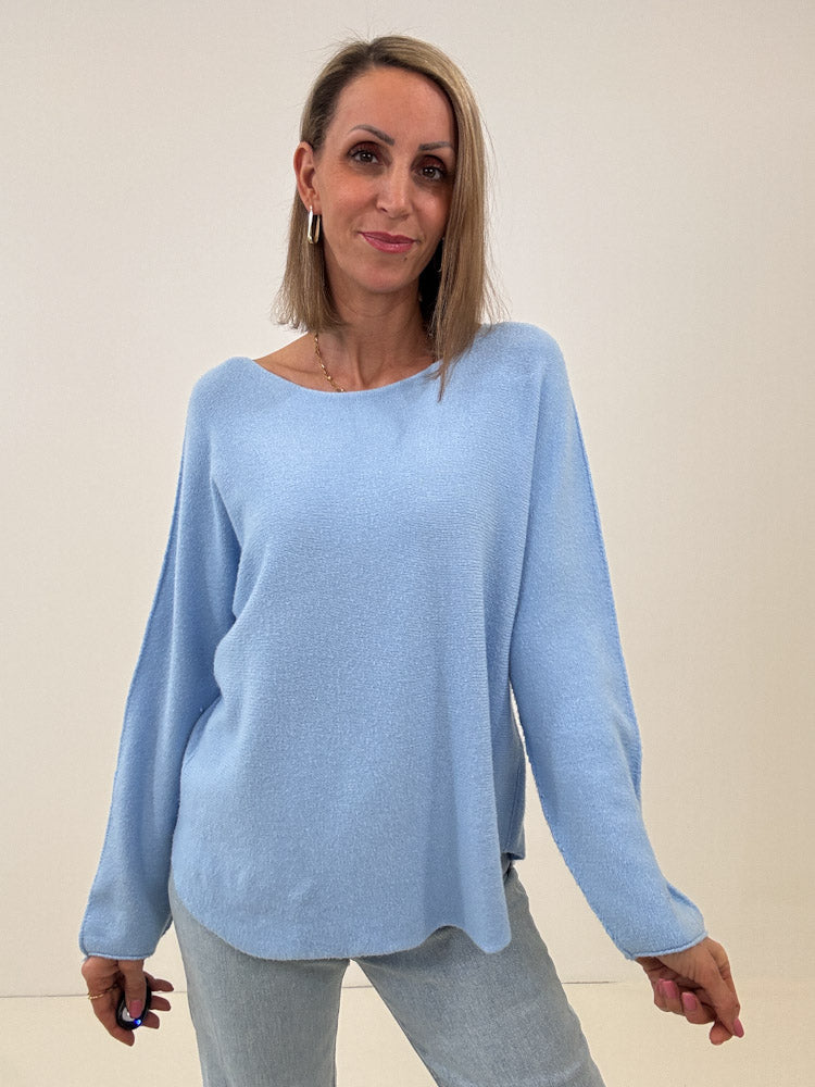 "Vicenza" weicher Pullover mit Viscose - Sky Blue
