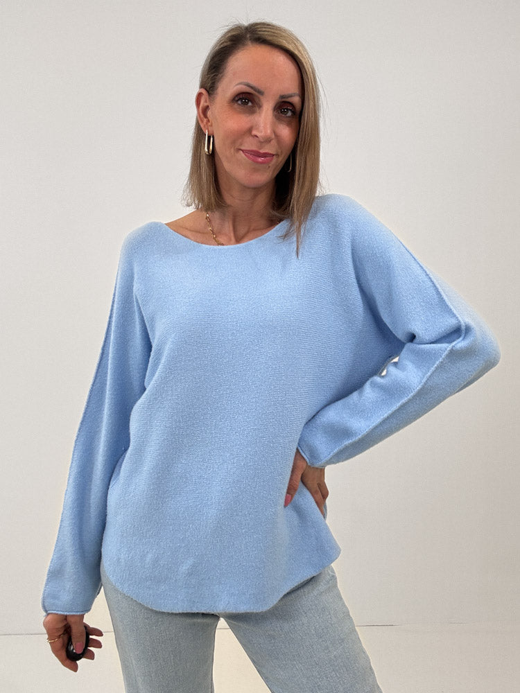 "Vicenza" weicher Pullover mit Viscose - Sky Blue