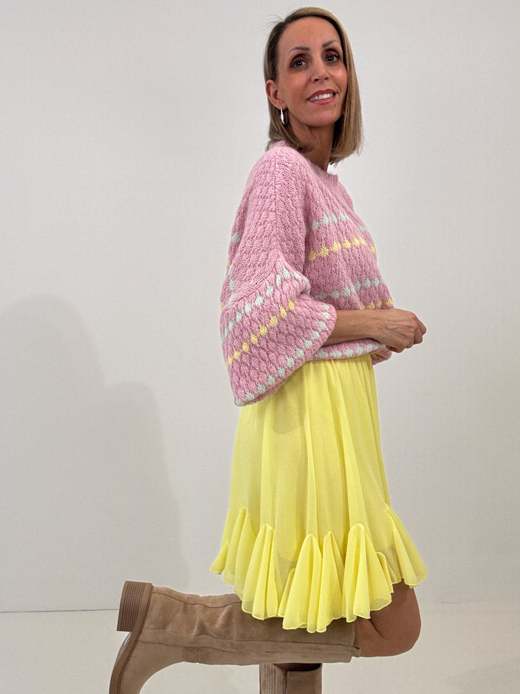 "Bella" Rock aus Viskose - zitronengelb