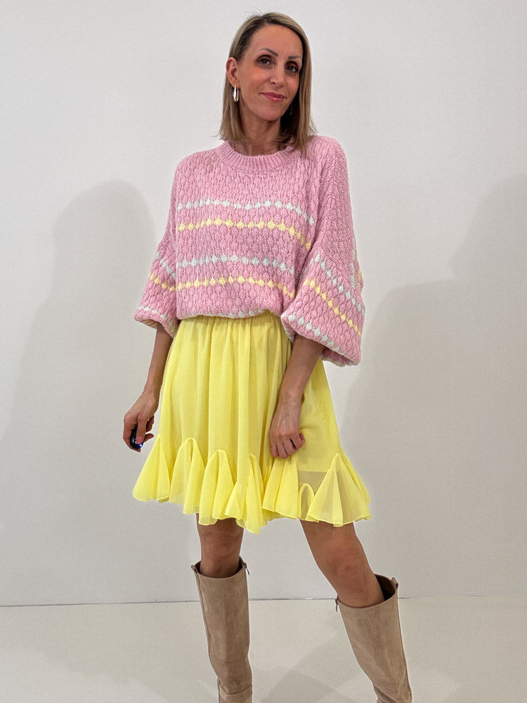 "Bella" Rock aus Viskose - zitronengelb