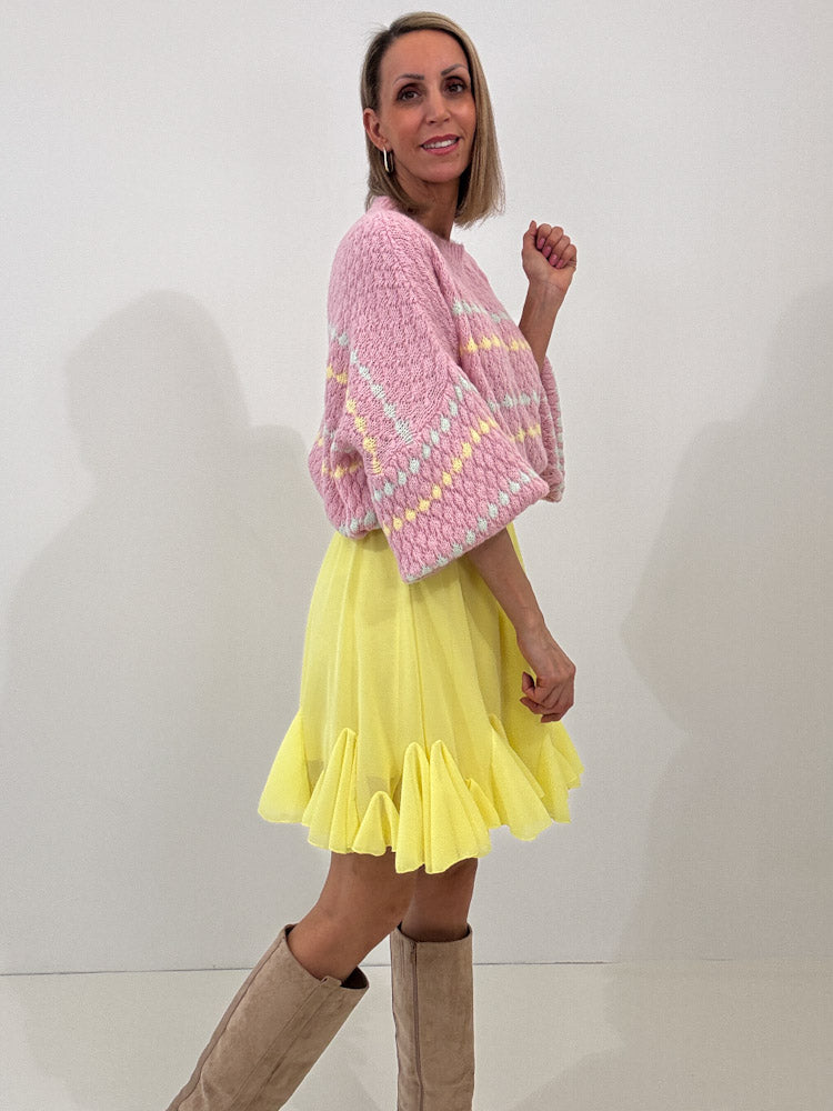 "Bella" Rock aus Viskose - zitronengelb