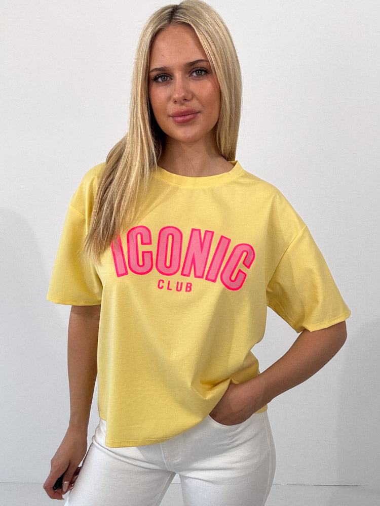 "Iconic Club" butterweiches T-Shirt  aus Viscose - gelb