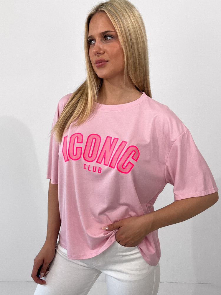 "Iconic Club" butterweiches T-Shirt aus Viscose - rosa
