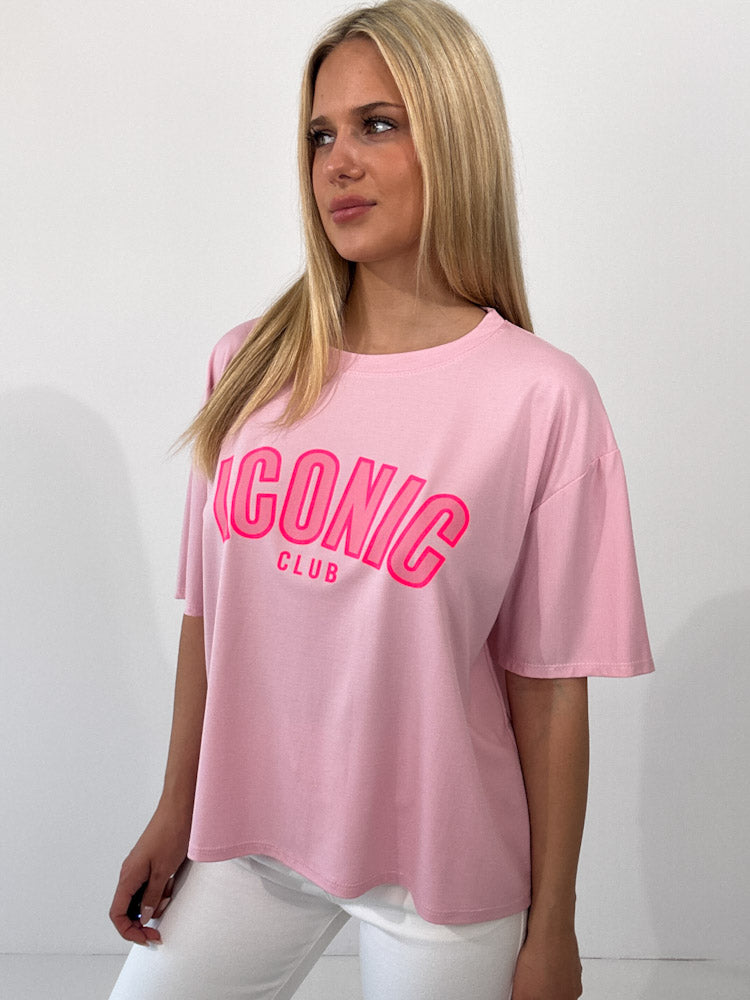 "Iconic Club" butterweiches T-Shirt aus Viscose - rosa