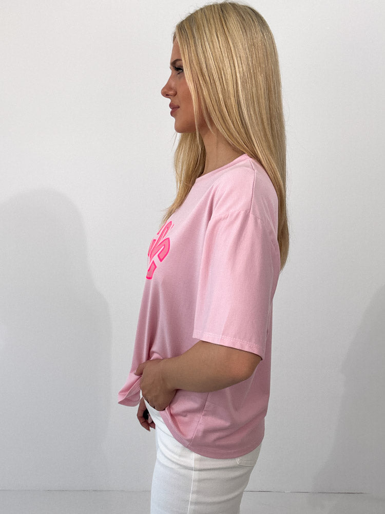 "Iconic Club" butterweiches T-Shirt aus Viscose - rosa