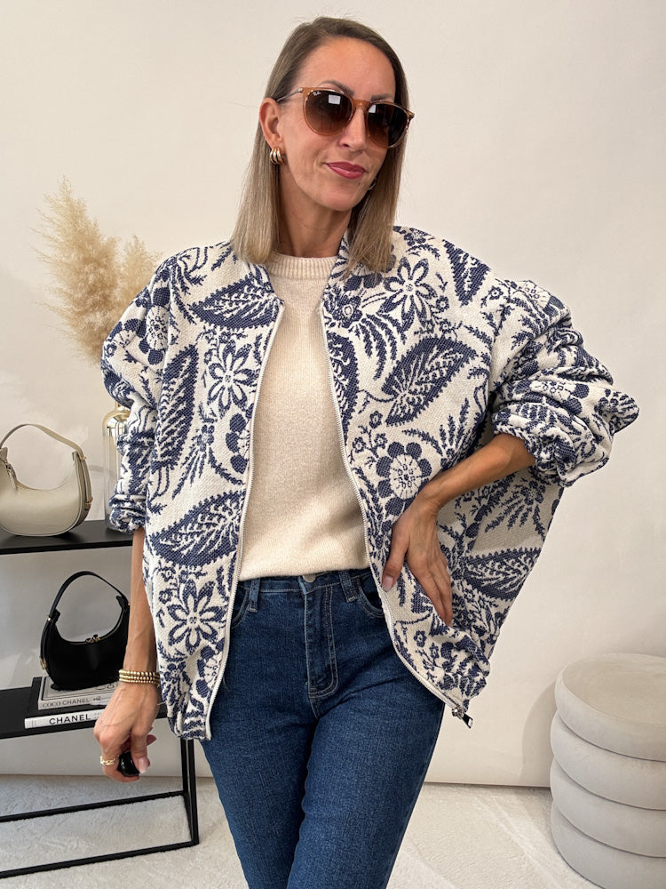 "Livorno" coole Bomberjacke aus Baumwolle - blau