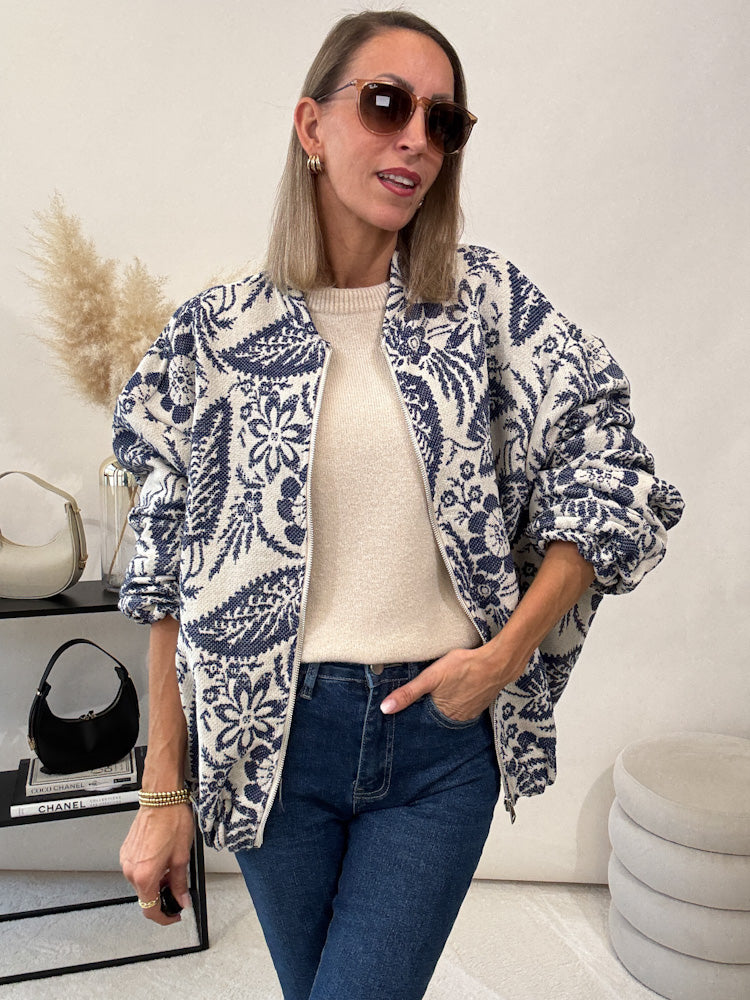 "Livorno" coole Bomberjacke aus Baumwolle - blau