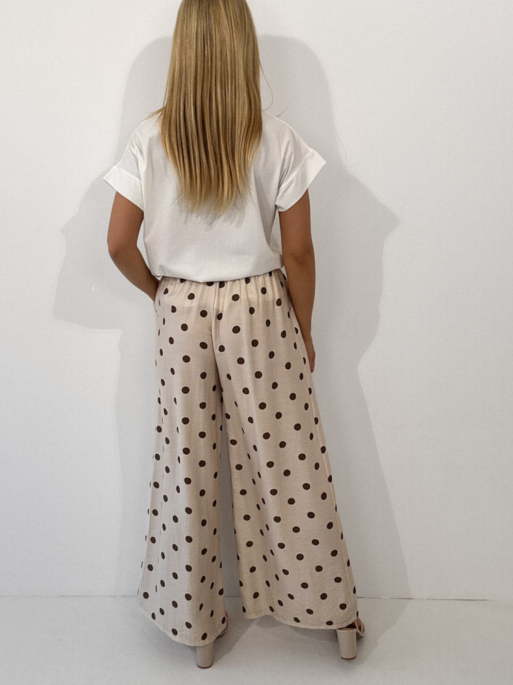 "Milano Dots" weiche Hose aus Viscose - beige/braun
