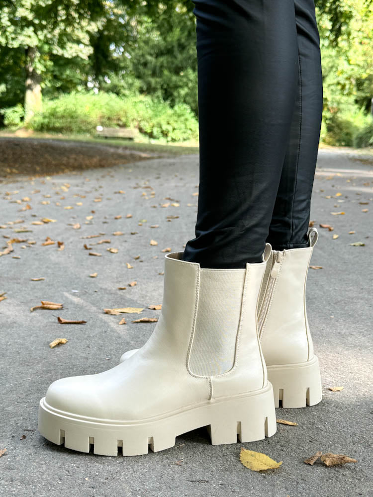 "Chunky" Chelsea Boots - beige