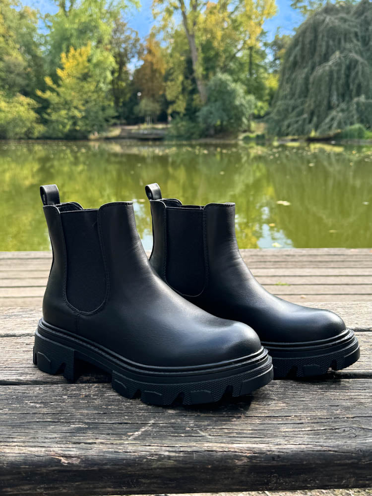 "Fresh" tiefer Chelsea Boots - schwarz