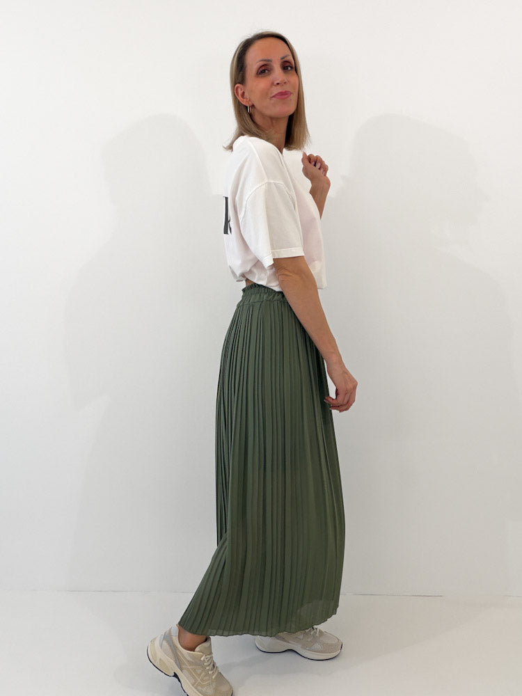 Culotte Plissee Hose - khaki