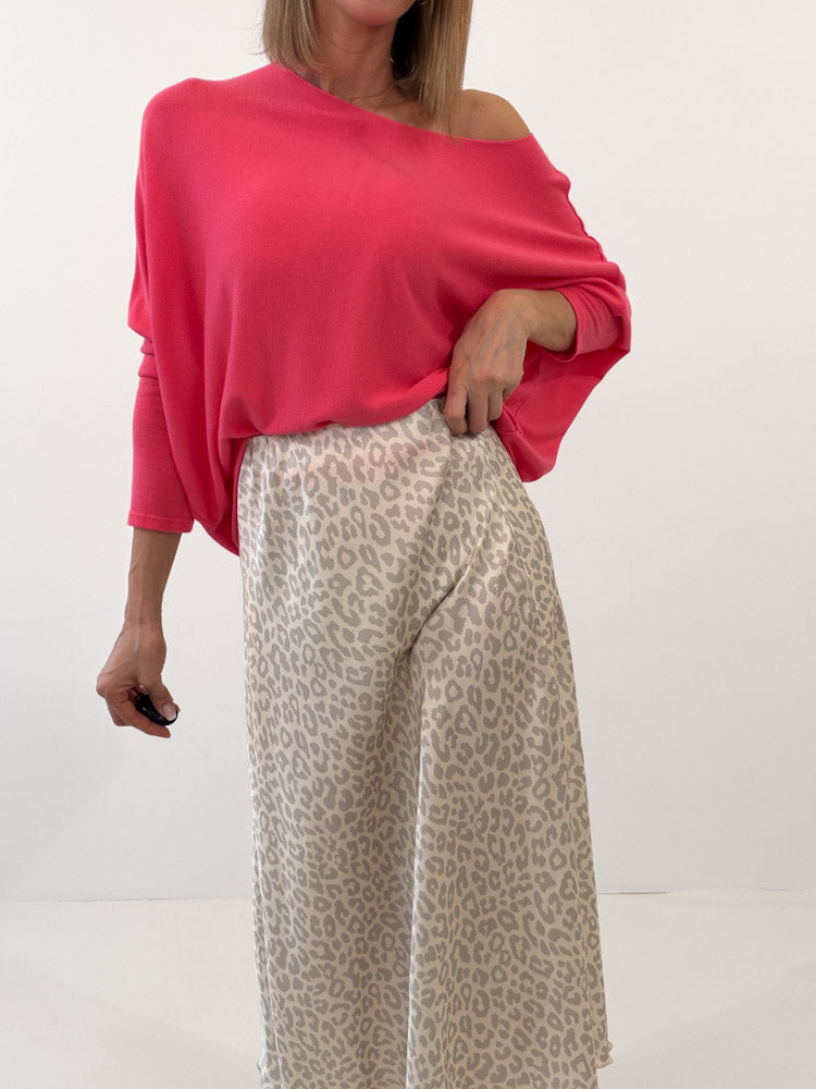 "Silky Leo Midi" Rock aus Viskose - grau