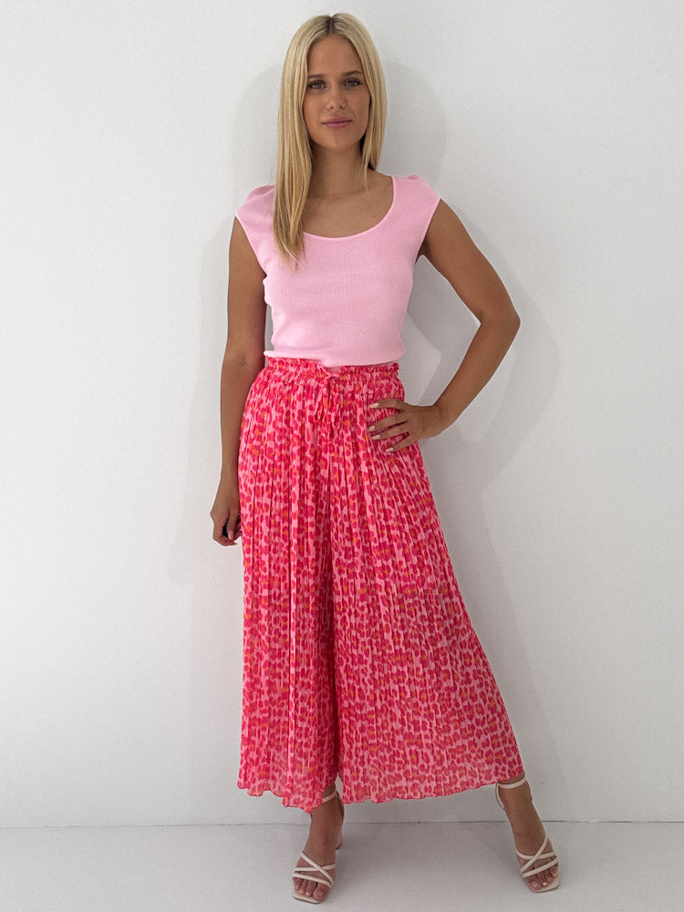 Leo Culotte Plisseehose  - pink/orange
