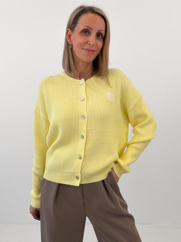 "Self Love" weicher Strickcardigan aus Viscose- sonnengelb