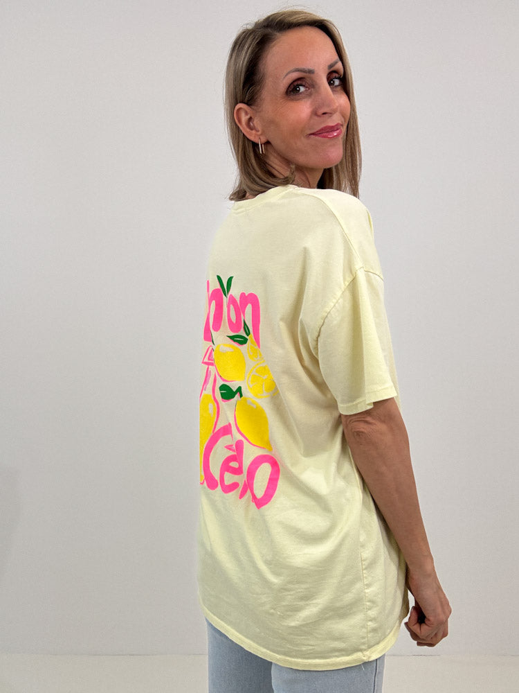 "Limon Cello" Shirt mit Statement - butter yellow