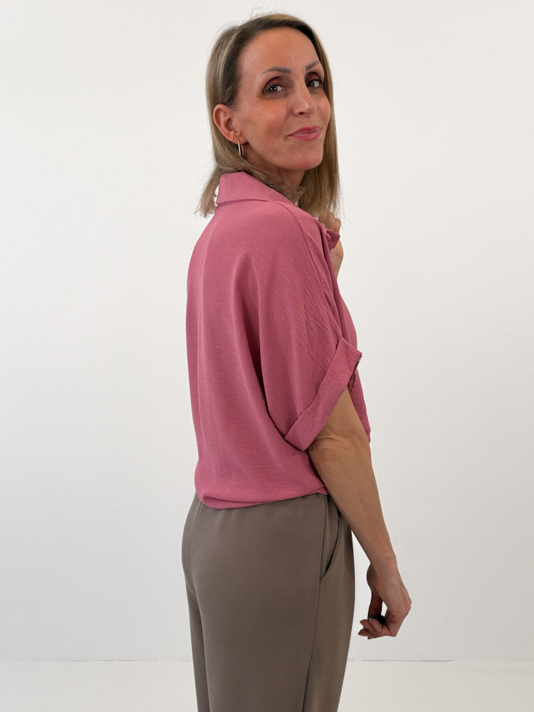 "Sunshine" kurze Bluse - berry