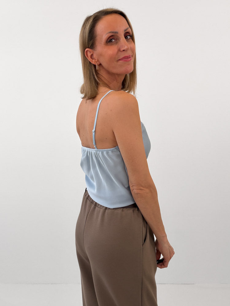 Lace Top mit weicher Spitze - Sky Blue