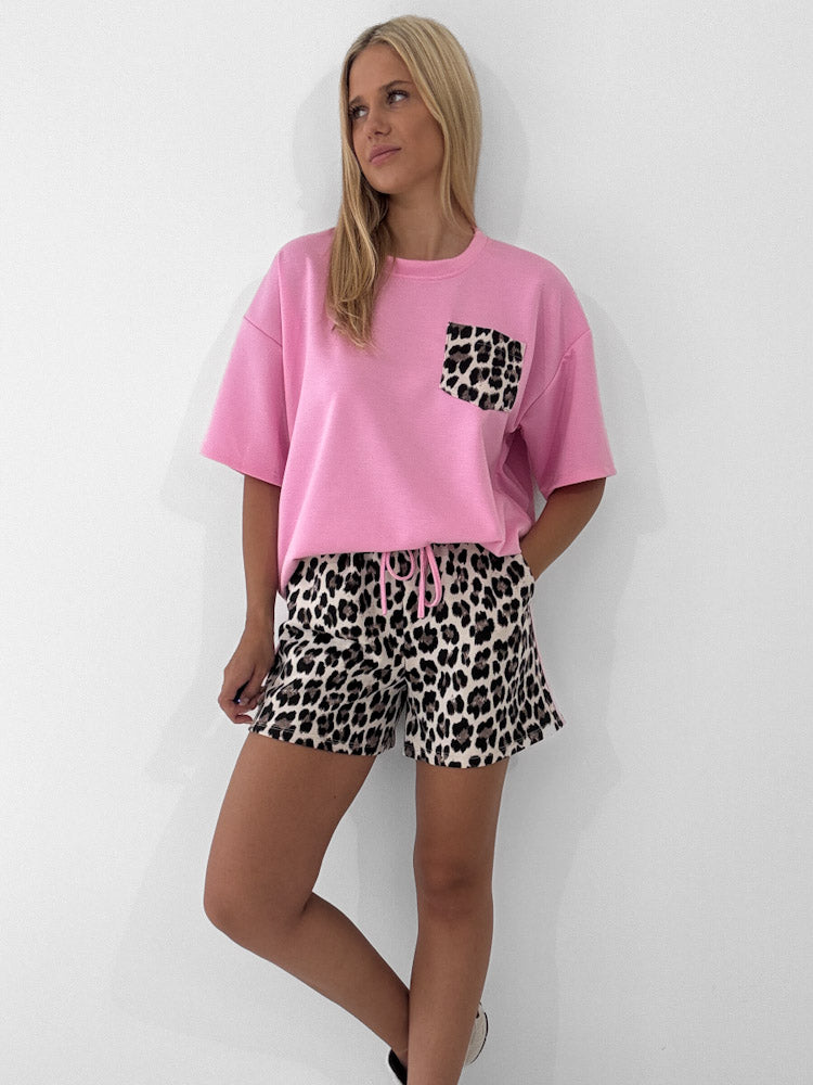 "Leo Vibes Set" Shirt & Short aus Viscose - rosa
