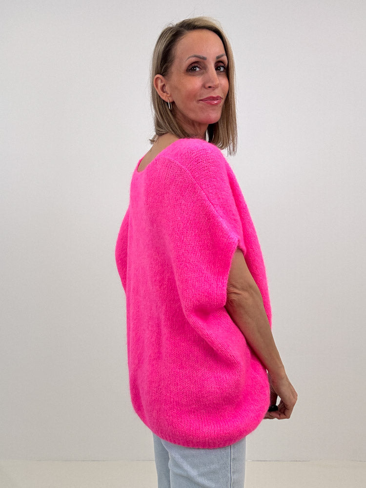 "Florida Vest" kuscheliger Cardigan mit Lana Wolle - pink